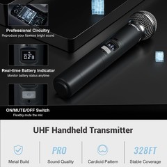 Phenyx Pro PTU-71-2H UHF Dual-Channel Wireless Handheld Microphone System