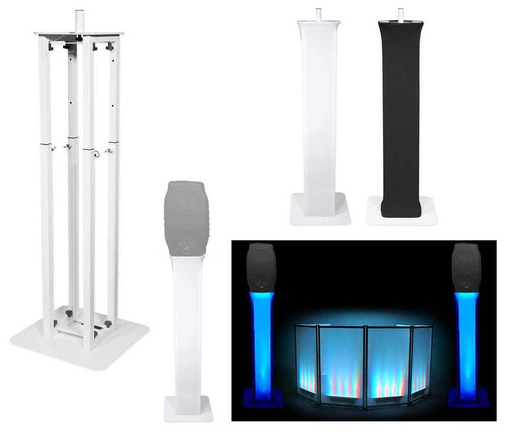 (1) Rockville White Adjustable Totem Speaker Stand For Behringer Europort PPA200