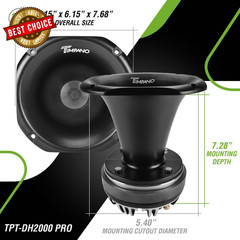 TPT-DH2000 PRO 2″ Exit Compression Driver Horn 450 Watts Max Power 8 Ohm Pro Aud