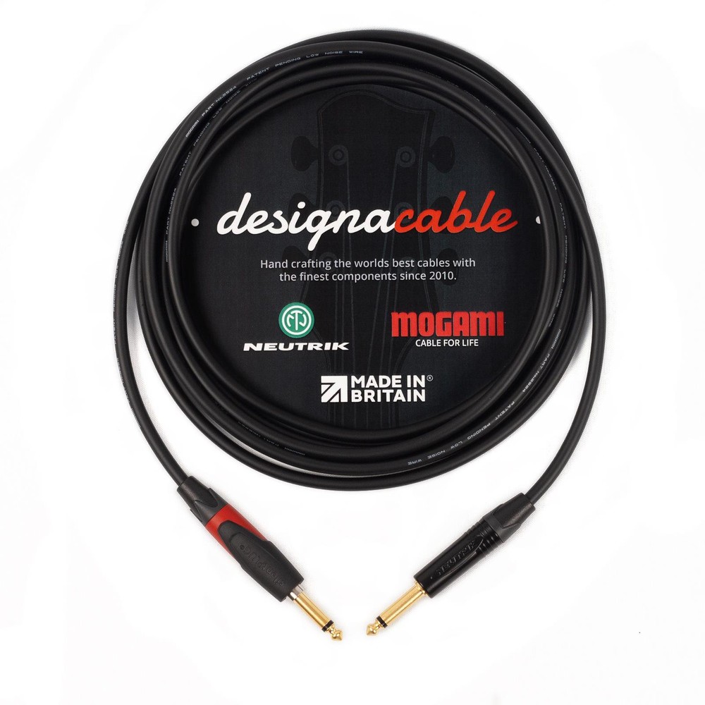 Mogami Gold 2524 Guitar Cable – Neutrik 1/4 Mono Jacks – Silent ST to gold ST