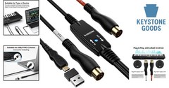 4.5FT MIDI to USB Type-C Cable for Piano Keyboard & Music Instruments
