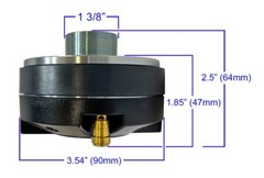 2 Titanium Compression Drivers 900W, 34mm VC, 8Ω, 1-3/8″ Screw-On Horn Tweeters