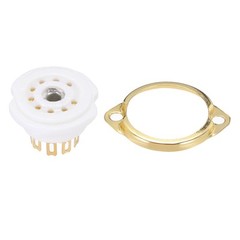 4 Pcs 9pin Tube Socket Ceramic Vacuum Tube Protect Tube Pin Socket White