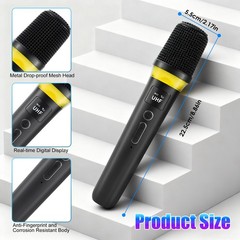 2PCS Wireless UHF Professional Microphone Handheld Mic System Karaoke w/Receiver