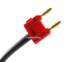 1ft Dual Banana Red Plug to Speakon Female Type Speaker/Amplifier Jumper Cable
