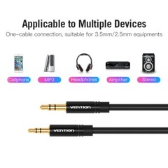 3.5mm to 2.5mm Audio Aux Cable Jack Stereo Cord Headphone Aux Speaker Converter