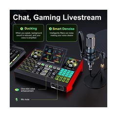Podcast Microphone Bundle with Live Sound Board Audio Mixer, Podcast Equipmen…