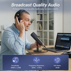 TD510 AIR Dynamic Podcast Microphone with AI Noise Cancellation & Desktop Stand
