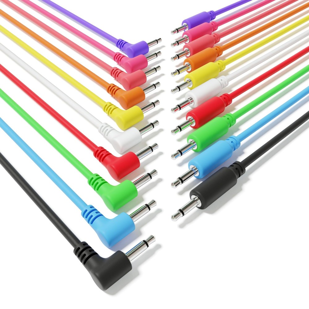 ExcelValley – Hybrid Mono Modular Patch Cables – TS 3.5mm 1/8″ – Eurorack Syn…
