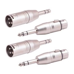 4 Pack 1/4″ TRS to XLR Adapter, Balanced Quarter Inch 6.35mm Male to XLR Male