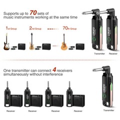 LEKATO UHF Wireless Guitar System Transmitter Receiver 70 Channels 20-20KHz