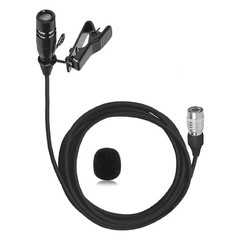 Black Lavalier Microphone For Audio Technica Wireless System With Hirose 4 Pin