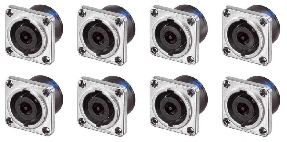 (8 PACK) NEUTRIK NL8MPRXX SPEAKON 8-POLE Panel Mount Speaker Connector – Nickel