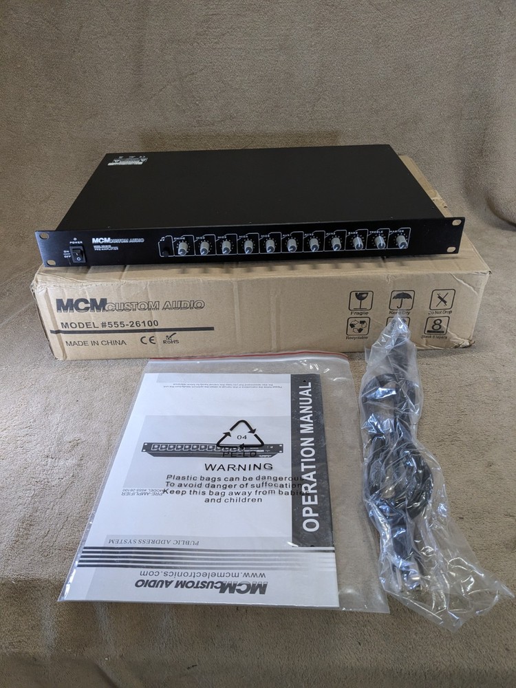 MCM Custom Audio PA Mixer Pre-Amplifier 555-26100 Public Address System