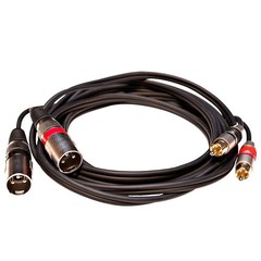 Dual XLR Male to Dual RCA Male 10ft Patch Cable Audio Adapter Cord