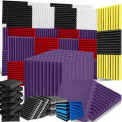 96 Pack Acoustic Wall Panels Studio Sound Noise Proofing Insulation Foam 24Pack
