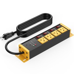 CCCEI Heavy Duty Surge Protector Power Strip 20 Amp Individual Switches. 6FT …