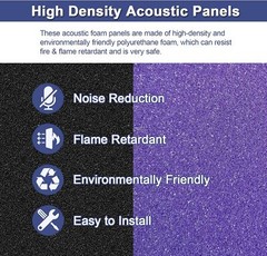 12~96PACK 12″X12″X1″ Acoustic Foam Panels Wedge Studio Soundproof Wall Tiles USA