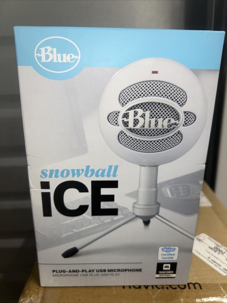 🔥LOGITECH WHITE BLUE SNOWBALL ICE PLUG AND PLAY USB MICROPHONE