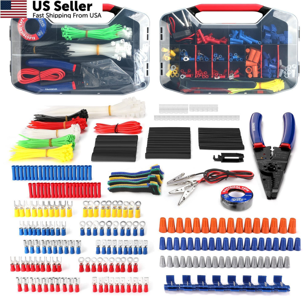 WORKPRO 582-Piece Heat Shrink Wire Connectors Kit, 8-1/4, Multicolor