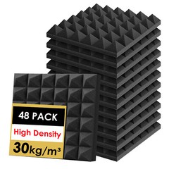 12~48 PACK Acoustic Foam Panel Wedge Studio Soundproofing Wall Tiles 12″X12″X2″