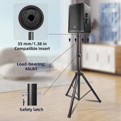 GZGDLJQ Speaker Stands Pair, Universal Tripod Stand 2 Pack, Black