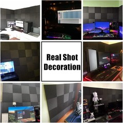 18Pack Black Acoustic Panels 12″X12″X 0.4″ Sound Absorbing Soundproof Wall Panel