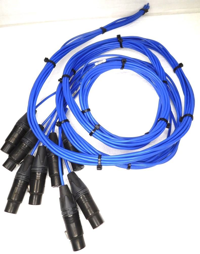 (8) Neutrik Female XLR Connectors + 7′ West Penn 22AWG Mini Audio Cables (022626