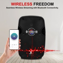 PRORECK Impact 10 800W Portable PA Speaker System 10″ Bluetooth Party Karaoke DJ