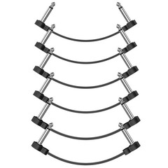 6 Pack 5in Guitar Patch Cables 1/4" Ts Right Angle Low Profile Pedalboard �