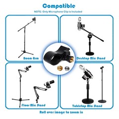 KayNicam Large Microphone Clip, Heavy-Duty Universal 3.96 inches, Black