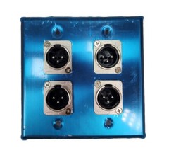 Seismic Audio Male Stainless Steel Wall Plate – 2 Gang with 4 XLR MConnectors