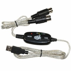USB IN OUT For MIDI Interface Cable Converter For Music Keyboard Adapter Cord