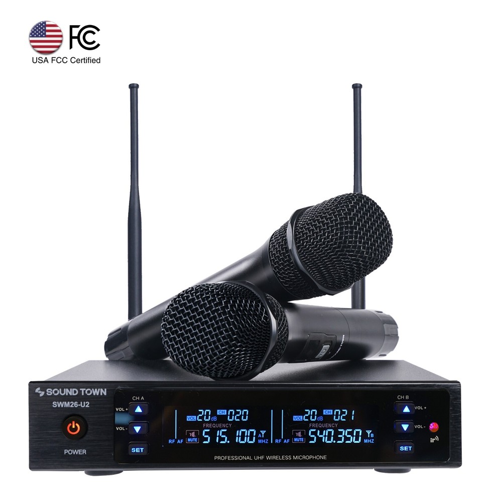 OPEN BOX:Sound Town UHF 200 Channels Wireless Microphone (SWM26-U2HH-R)