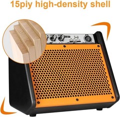 Drum Amplifier 20W, Wireless Electric Drum Speaker Keyboard Amp, Mini DM20 Po…