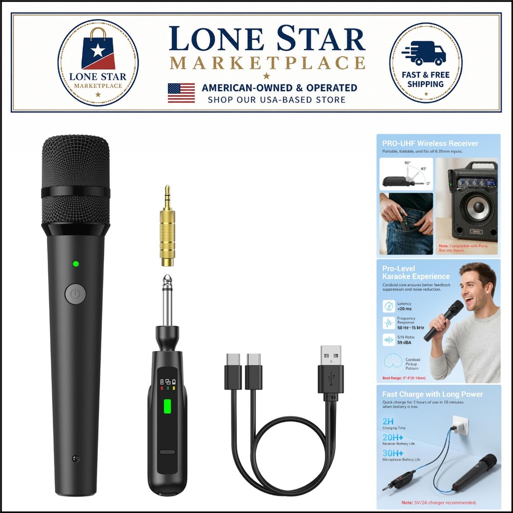 Long-Range Wireless Microphone with USB Charging – Perfect for Singing & Events