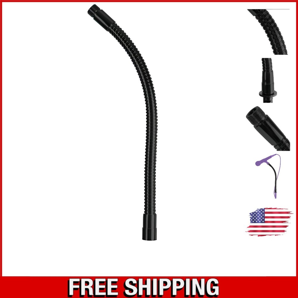 Modern 13-Inch Gooseneck Microphone Stand – Black with Durable Metal Design