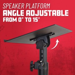 Clamp on Desktop Speaker Monitor Stand Pair Adjustable Height and Tilt 60 lbs