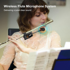 UHF Wireless Flute Microphone System with Rechargeable Receiver & Transmitter