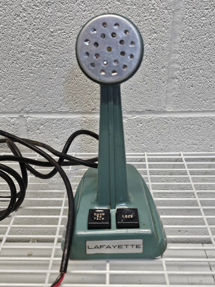 Vintage LRE 99-4607 Art Deco Lafayette Desk Microphone Green MCM UNTESTED