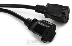 Hosa YAC-407 18-gauge NEMA 5-15P to Dual NEMA 5-15R Power Y Cable