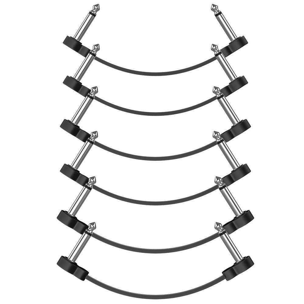 LuminologyPro 6 Pack Guitar Patch Cables, 5 Inch, 1/4″ TS 5 inches, Black
