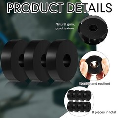8 Black Rubber Vibration Isolation Pads – 1.5 Inch OD, Shock Absorbing