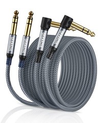 AkoaDa 1/4 inch TRS Audio Cable (2Pack 15FT), 6.35mm Male Jack Balanced Stereo C