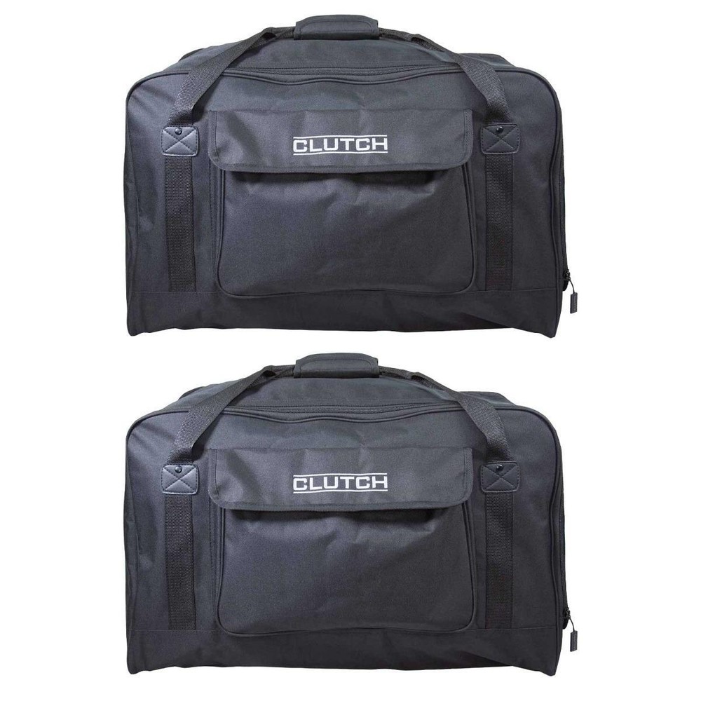 Universal Medium 12″ Speaker Black Travel Carry Tote Bag w Handles 2-Pack