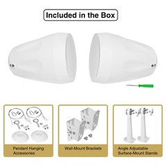 Sound Town 6-Zone 70V/100V Amp, 6 x Pendant Speakers, White(PAC180X6PD4W)