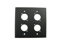 PROCRAFT DPU-4X-BK 2 Gang Black Steel Wall Plate Pre-Punched for 4) D Type