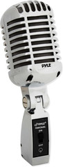 Vintage Style Dynamic Vocal Microphone with XLR Cable – Silver