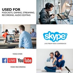 Usb Condenser Microphone With Adjustable Gain For Streaming Podcasting Gaming