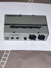 M-Audio AudioBuddy 2-Channel Mic Preamp Phantom Power XLR/TRS Silver
